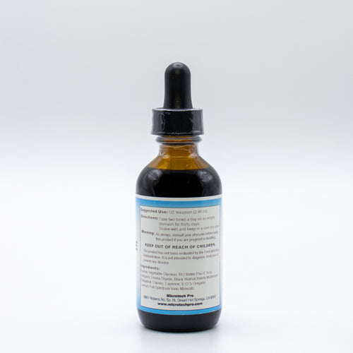 Candida Free supplement facts showing alcohol-free herbal ingredients and usage directions