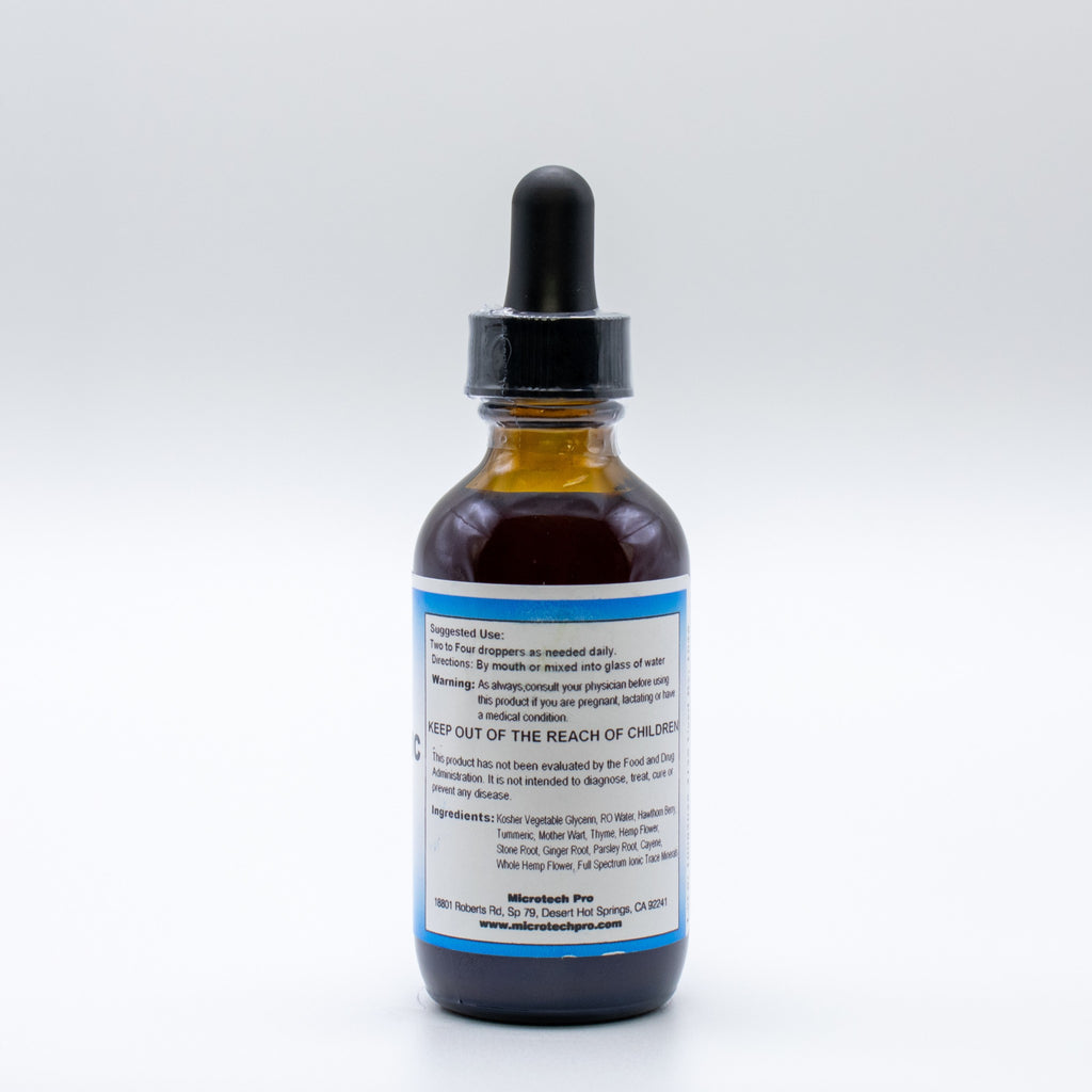 Hearty Tonic supplement facts and ingredient label for circulation support