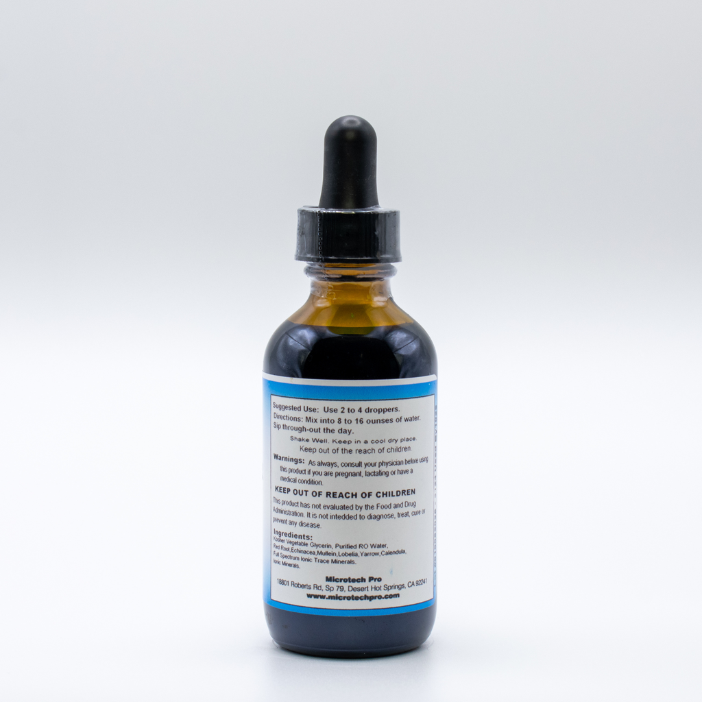 Back label of Lymph Clear lymphatic support supplement showing ingredients and directions