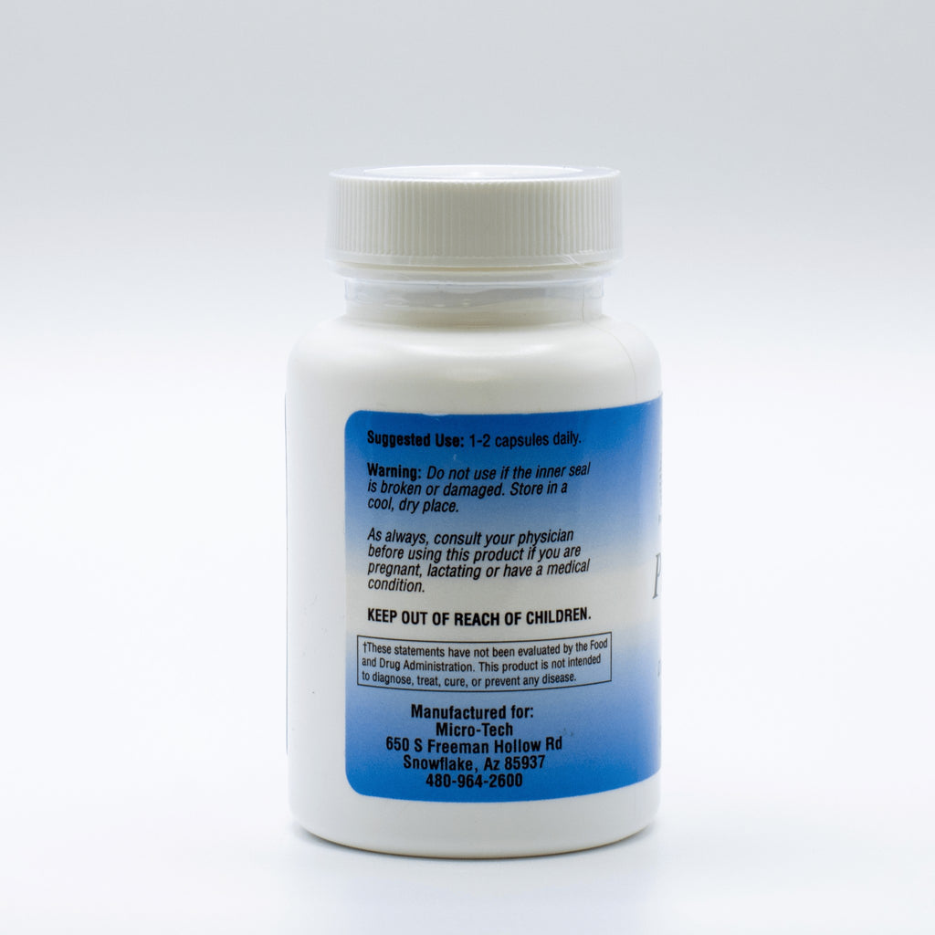 Probiotic Flora digestive and immune support supplement bottle close up