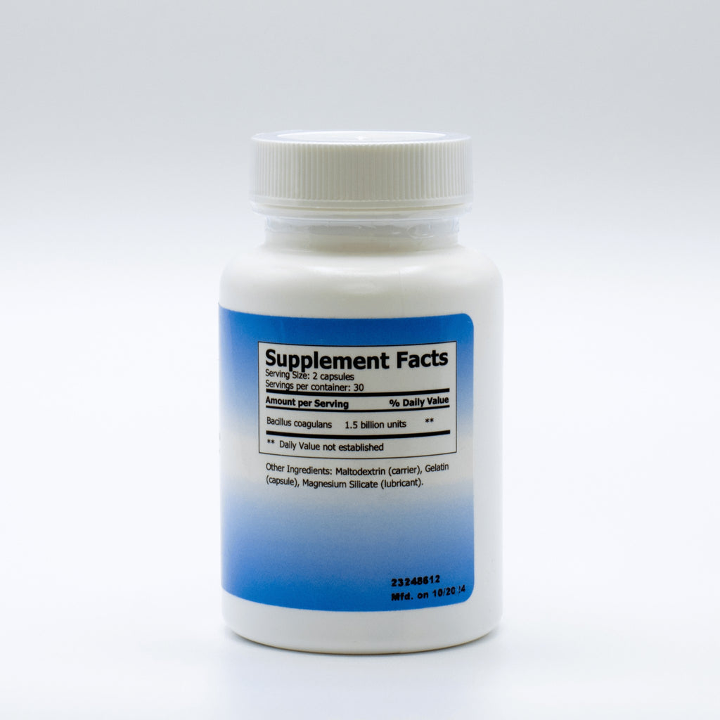 Probiotic Flora digestive and immune support supplement label close up